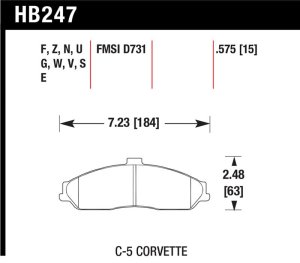 Pontiac GTO Brake Pad Set - Front - Hawk Performance - DTC-60 Racing - `05-`06 Pontiac GTO Brake Pad Set - Front - Hawk Performance - DTC-60 Racing - `05-`06